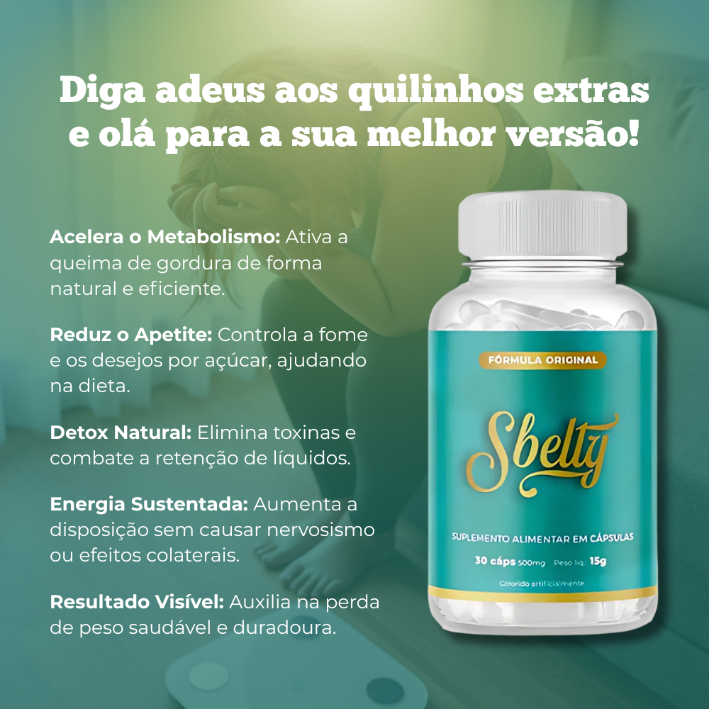 Sbelty 30 Cápsulas Original - Emagrecimento Natural + Frete Grátis