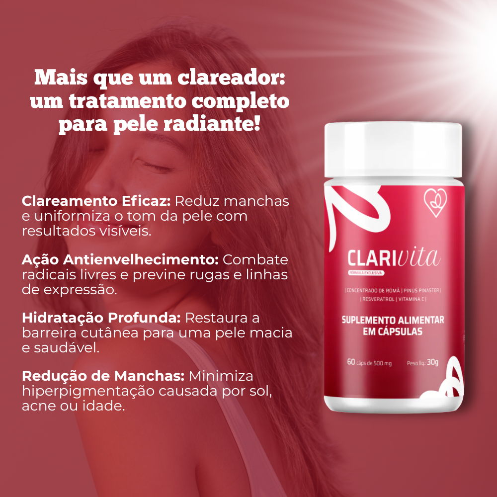 Clarivita Original 60 Cápsulas - Sua Pele Radiante + Frete Grátis