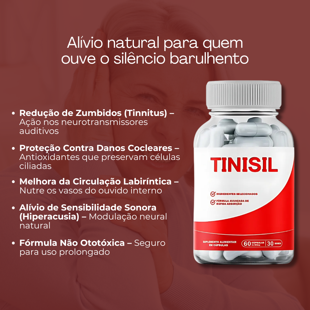 Tinisil Original 60 Cápsulas - Ouça Com Mais Clareza + Frete Grátis