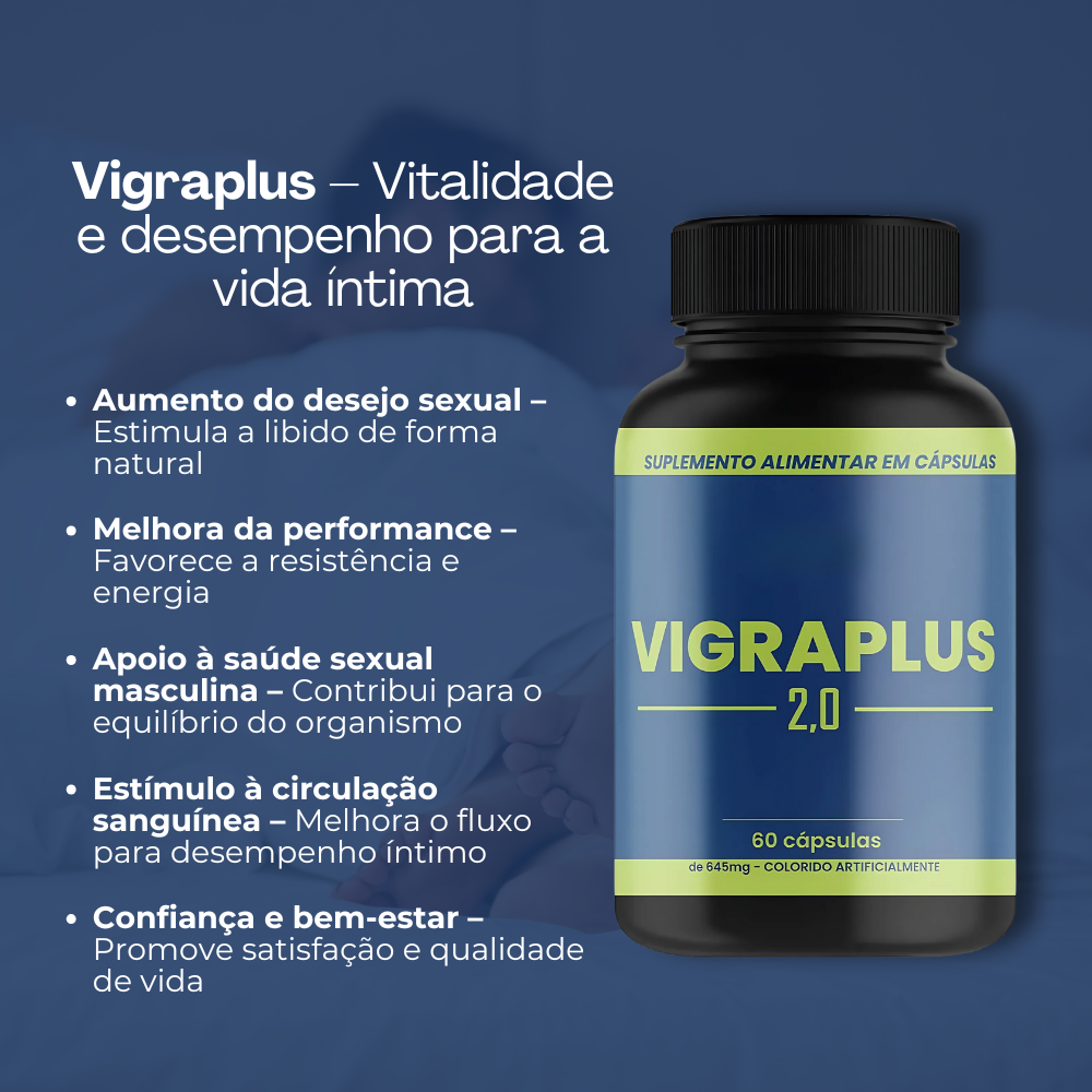 Vigraplus - 60 Cápsulas - Desempenho para a Vida Íntima + Frete Grátis