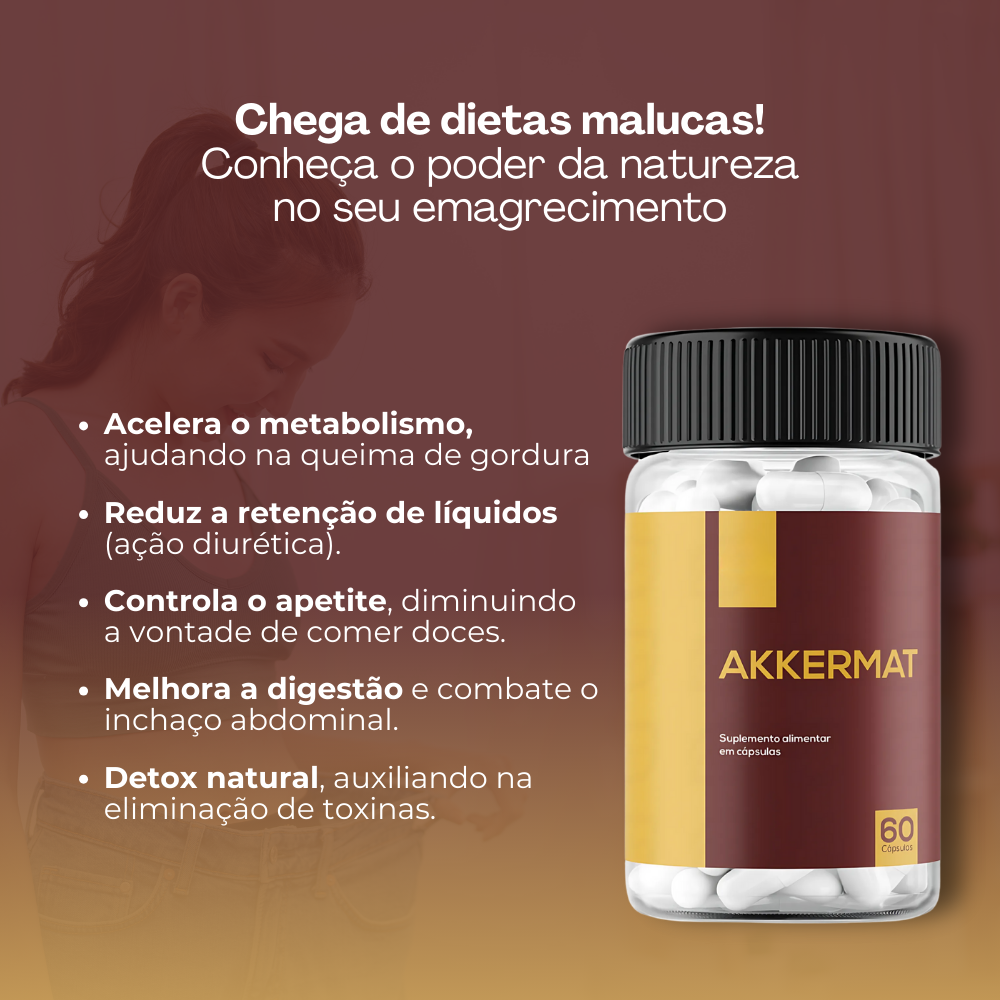 Akkermat Original 60 Cápsulas - Seu Aliado No Emagrecimento + Frete Grátis