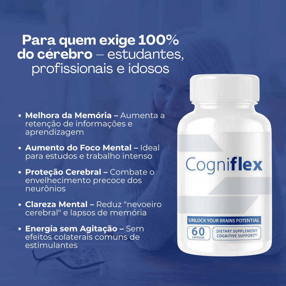 Cogniflex Original 60 Cápsulas - Encontre a Clareza Mental + Frete Grátis