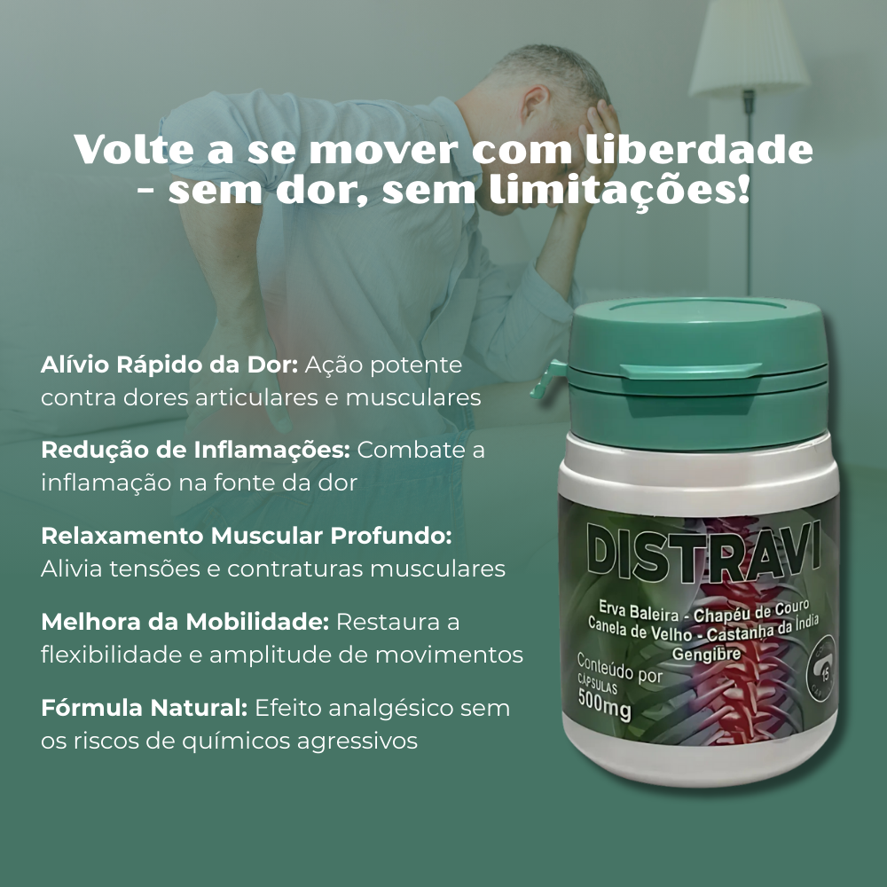 Distravi Original 15 Cápsulas - Alívio Natural de Dores + Frete Grátis