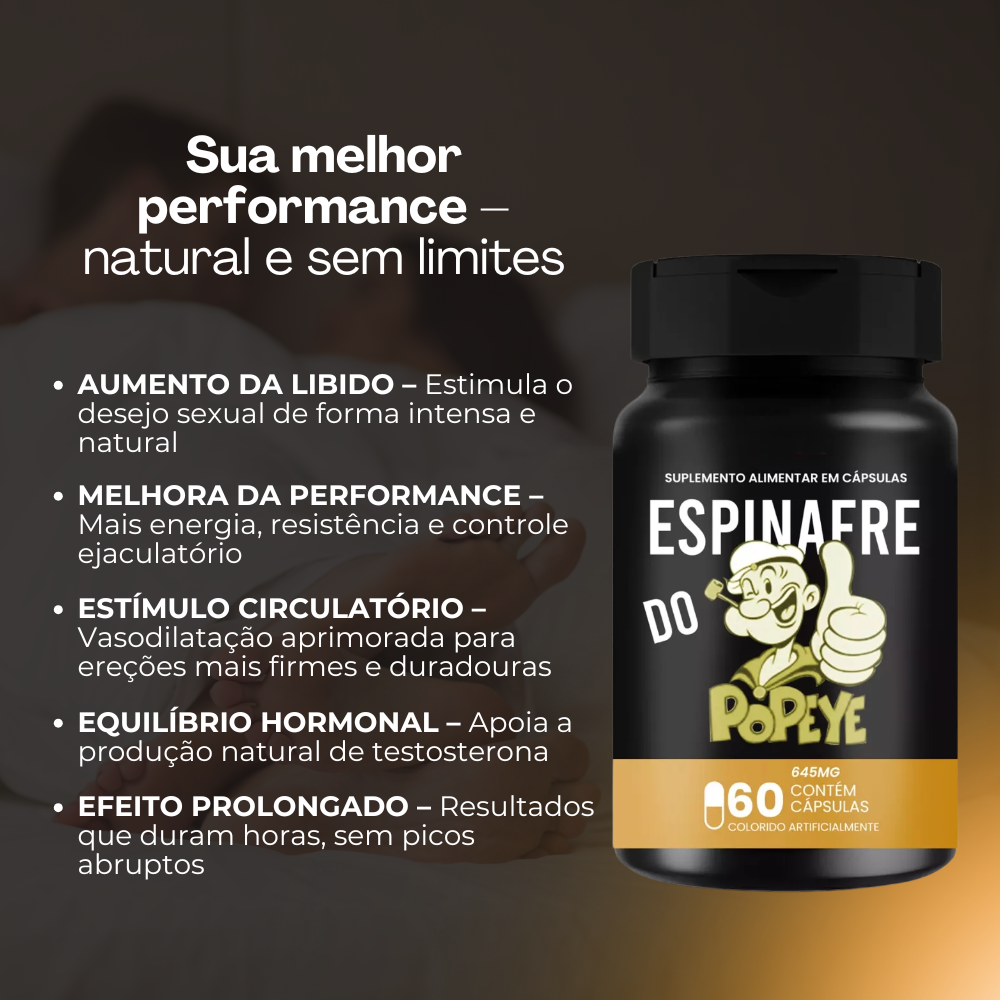 Espinafre Do Popeye Original 60 capsulas - Tudo que um Homem Precisa + Frete Grátis