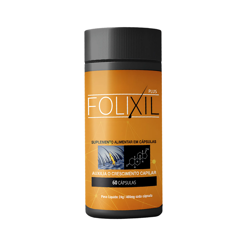 Folixil Original 60 Cápsulas - Acabe Com a Queda de Cabelo + Frete Grátis