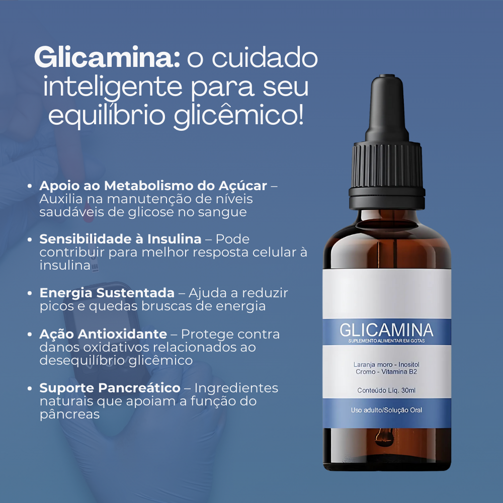 Glicamina Original 30ml - Controle Sua Glicose + Frete Grátis