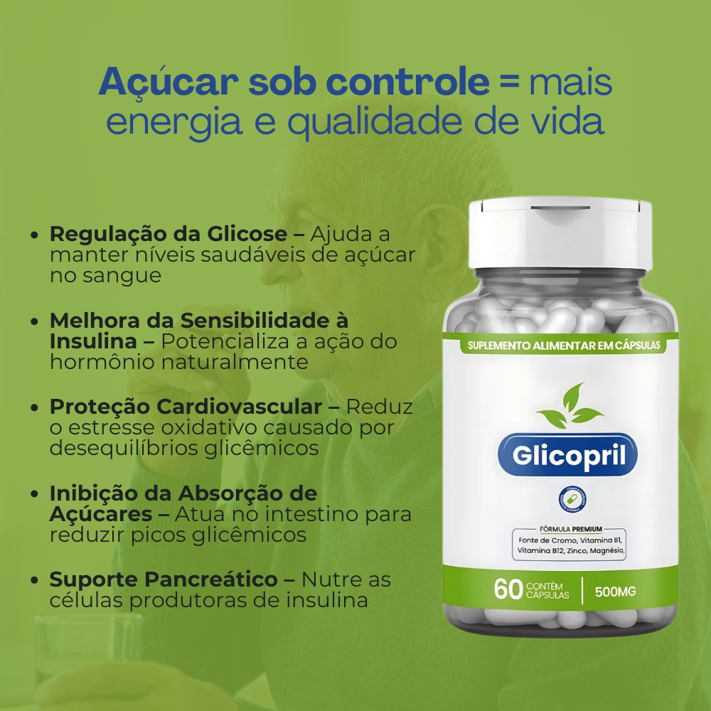 Glicopril Original 60 Cápsulas - Suplemento Natural para Apoiar o Equilíbrio da Glicemia + Frete Grátis