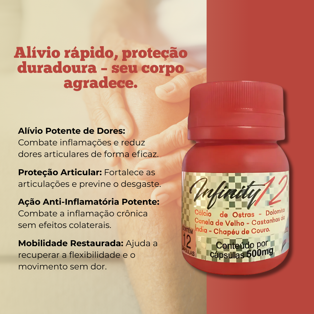 Infinity 12 Original 12 Cápsulas - Alívio de Dores e Redução de Inflamações + Frete Grátis