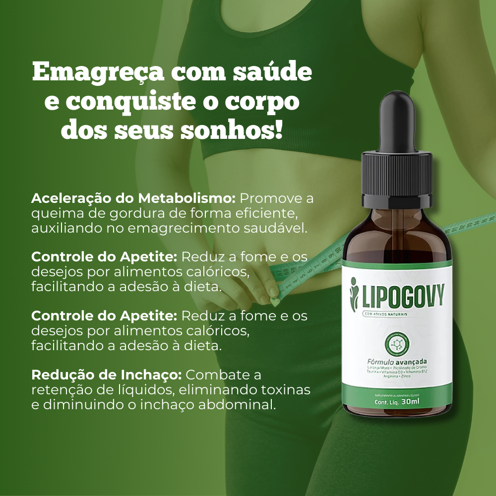 Lipogovy Original 30ml - Seu Aliado No Emagrecimento + Frete Grátis