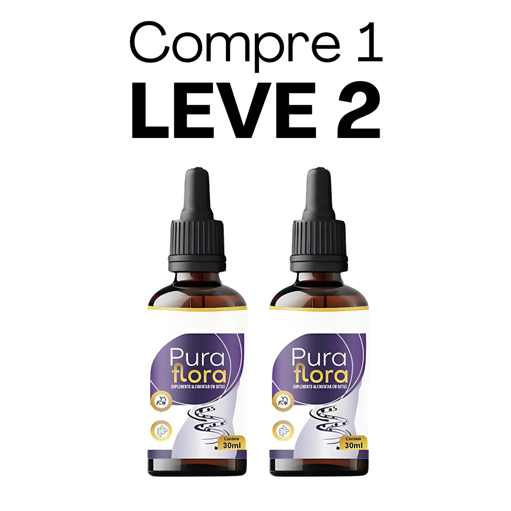 Pura Flora Original 30ml - equilíbrio da flora intestinal - Frete Grátis