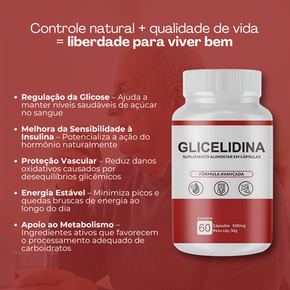 Glicelidina Original 60 Cápsulas - Solução Para Controlar Sua Glicose + Frete Grátis