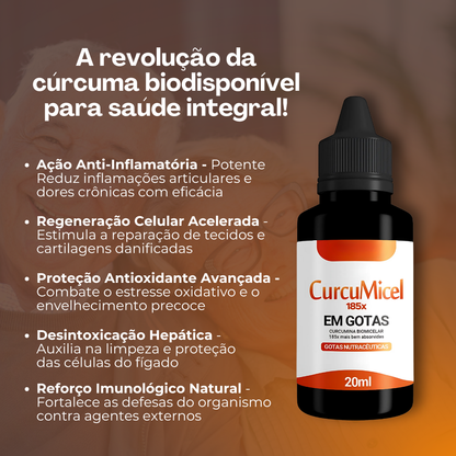 Curcumicel Em Gotas Original 20ml - Diga Adeus às Dores e Recupere sua Mobilidade + Frete Grátis