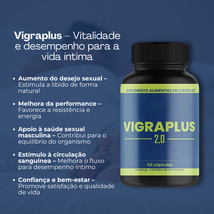 Vigraplus - 60 Cápsulas - Desempenho para a Vida Íntima + Frete Grátis