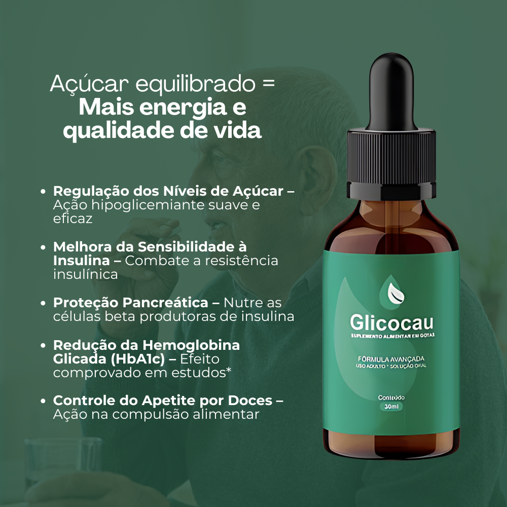 Glicocau Original 30ml - Equilíbrio do Açúcar no Sangue + Frete Grátis