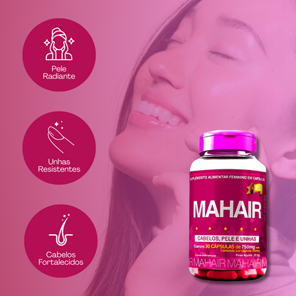 Mahair Original 60 Cápsulas - Cabelos, Unhas e Pele Radiantes + Frete Grátis