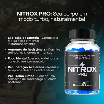 Nitrox Pro Original 60 Cápsulas - Energia e Desempenho para uma Rotina Ativa + Frete Grátis